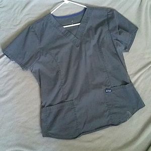 Gray swell scrub top